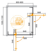 Душевой уголок CEZARES SLIDER-AH-2-80/90-100/110-C-NERO - Gidratop.ru изображение