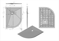 Поддон для душа из искусственного камня  VST-4SQ9012W-R, 1200*900*25, белый матовый, правый - Gidratop.ru изображение