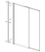 Душевая шторка на ванну VSB-6E900CL-L, 900*1400, хром, стекло прозрачное, левая - Gidratop.ru изображение