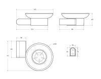 STYLUS-SODS-NOP Мыльница подвесная, стекло, исполнение черный матовый - Gidratop.ru изображение