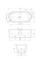 Акриловая ванна CEZARES METAURO-INT-Central-180-80-60-W-MATT - Gidratop.ru изображение