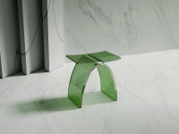 Стульчик для ванной прозрачный ABBER Kristall AT1739Emerald зеленый - Gidratop.ru изображение