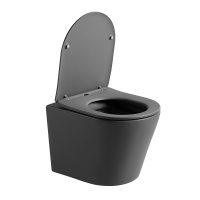 Унитаз подвесной Piatti VT1-11SMA, цвет антрацит матовый, ультратонкое soft-close сиденье - Gidratop.ru изображение