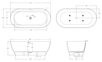 Ванна из искусственного камня Solid Surface CEZARES CZR-RELAX-170-80-57-SSB - Gidratop.ru изображение