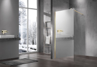 Душевая перегородка Walk-In VSW-1H100MRG, 1000*2000, матовый золотой, стекло зеркальное - Gidratop.ru изображение