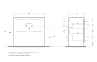 ACQUA База под раковину напольная с двумя выкатными ящиками, Bianco Lucido, 900x450x810, ACQUA-900-2C-PIA-BL - Gidratop.ru изображение