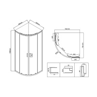 Душевой уголок City VSQ-5CT800MT, 800*800, хром, стекло текстурное - Gidratop.ru изображение