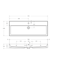 CEZARES раковина керамическая 1200x465, CZR-MIL-120-LVB - Gidratop.ru изображение
