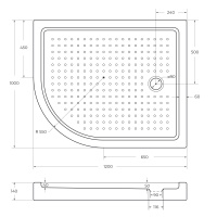 акриловый поддон CEZARES TRAY-A-RH-120/100-55-15-W-R - Gidratop.ru изображение