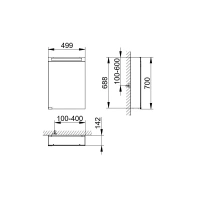 Зеркальный шкаф Keuco Royal E-One 44304171000, 50 см, с подсветкой, алюминий серебристый - Gidratop.ru изображение