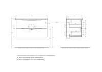 MARINO База под раковину подвесная с двумя выкатными ящиками, Rovere Nature, 900x450x500, MARINO-900-2C-SO-RN-P - Gidratop.ru изображение