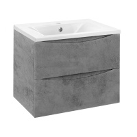 База под раковину Mia 600 подвесная, 2 выкатных ящика soft close, Beton - Gidratop.ru изображение