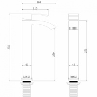 Смеситель ABBER Wasserfall AF8611NG для накладной раковины, никель - Gidratop.ru изображение