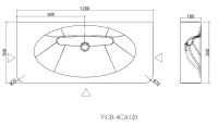 Раковина Caprise VCB-4CA120MWG, Corian, цвет белый матовый + серый матовый - Gidratop.ru изображение