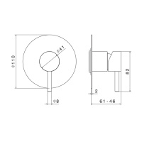 Newform X-STEEL 316 Наружная часть однорычажного смесителя, (для 10841) цвет: PVD Brushed copper bronze - Gidratop.ru изображение