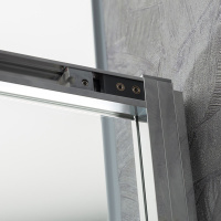 Душевая дверь Slim-U VDS-2SU120CLB, 1200, м.черный, стекло прозрачное - Gidratop.ru изображение