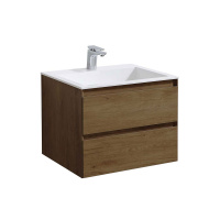 База под раковину Luka 600 подвесная, 2 выкатных ящика soft-close, T.Oak - Gidratop.ru изображение