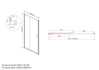 Душевая дверь Garda VDS-1G125CLB, 1250, черный, стекло прозрачное - Gidratop.ru изображение