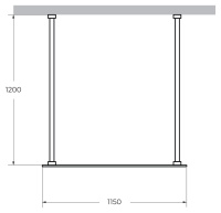 душевая перегородка CEZARES LIBERTA-L-2-115-120-C-NERO - Gidratop.ru изображение
