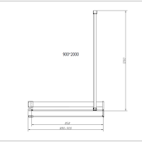 Душевая перегородка Walk-In HR VSW-4HR900CL, 900*2000, хром, стекло прозрачное - Gidratop.ru изображение