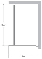 душевая перегородка CEZARES LIBERTA-L-1-85-120-C-NERO - Gidratop.ru изображение