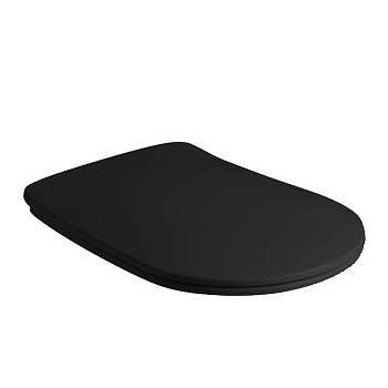 Сиденье для унитаза SLIM, микролифт, цвет: черный матовый/хром