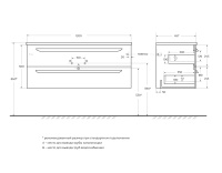 ECO-CER-N База под раковину подвесная с двумя выкатными ящиками, Bianco Lucido, 1200x457x500, ECO-CER-N-1200-2C-SO-BL - Gidratop.ru изображение