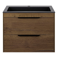 База под раковину Chiara 2D 600 подвесная, 2 выкатных ящика soft-close, T.Oak - Gidratop.ru изображение