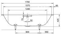 Стальная ванна Kaldewei Asymmetric Duo мод. 740, 170 х 80 х 42 см, easy-clean, 2740.0001.3001 - Gidratop.ru изображение