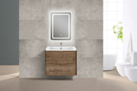 База под раковину Paola 600 подвесная, 2 выкатных ящика soft close, Beton - Gidratop.ru изображение