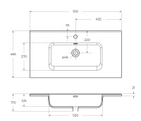 Керамическая раковина BB900ETL, 910x460x170 - Gidratop.ru изображение