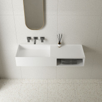 Раковина из искусственного камня Vincea VWB-6S112MW, 1200*400*200, подвесная, цвет белый матовый - Gidratop.ru изображение