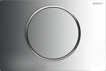 Клавиша Geberit Sigma Type 10 115.758.SN.5, одинарный смыв, кнопка,рамка-нержавеющая сталь/кольцо-глянцевый хром