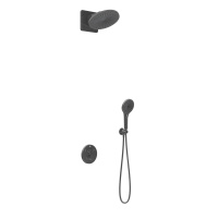 Душевой комплект Inspire VSFW-3I22MT5GM встраиваемый, термостат, двухрежимный, вороненая сталь - Gidratop.ru изображение