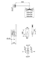 PORTA-DSIPQ-30-01 Душевая система со встраиваемым смесителем, верхним душем 30 см металл, с выводом и ручным душем со штуцером, держателем и шлангом, исполнение хром - Gidratop.ru изображение