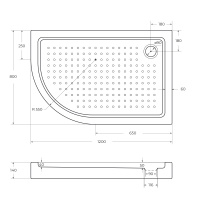 Акриловый поддон CEZARES TRAY-A-RH-120/80-550-15-W-R - Gidratop.ru изображение