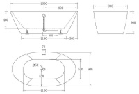 Акриловая ванна BELBAGNO BB68-1800, 1800x900x600 - Gidratop.ru изображение