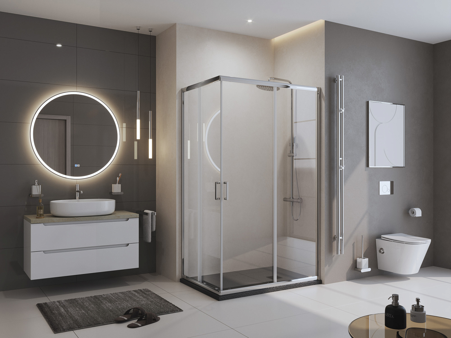 Душевой поддон из искусственного мрамора в комплекте с сифоном BelBagno UNO TRAY-MR-UNO-AH-120/80-35-NERO-NO
