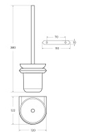 LINER-TBS-V-01 Ёршик для унитаза, подвесной, стекло, исполнение хром - Gidratop.ru изображение