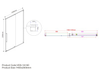 Душевая дверь Arno VPS-1A140CL, 1400, хром, стекло прозрачное - Gidratop.ru изображение