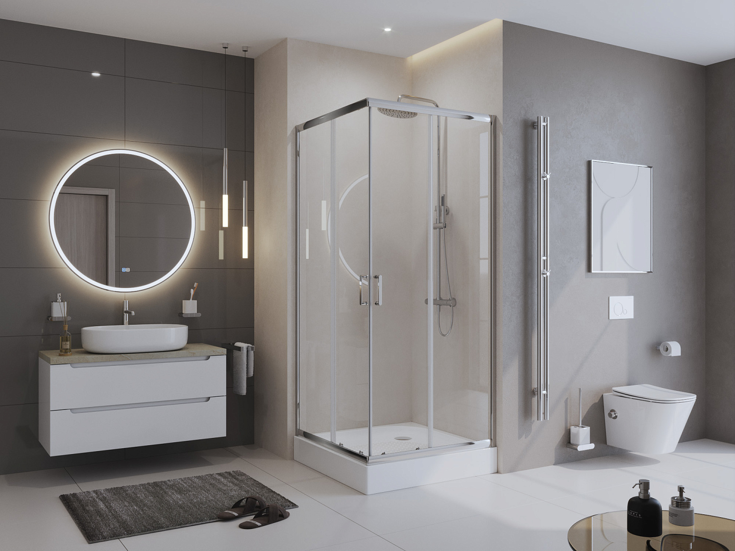 Акриловый поддон BelBagno TRAY-BB-A-85-15-W