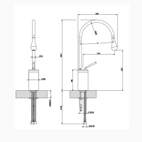 Gessi Goccia смеситель для раковины на 1 отверстие, высокий, излив 174мм R=90, цвет: белый - Gidratop.ru изображение