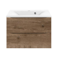 База под раковину Mia 650 подвесная, 2 выкатных ящика soft close, V.Oak - Gidratop.ru изображение