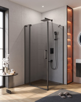 Душевой уголок CEZARES SLIDER-AH-1-100-100/110-GRIGIO-NERO - Gidratop.ru изображение