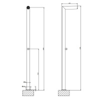 GESSI OUTDOOR душевая стойка для установки на улице, напольная, на 1 выход, без ручки и верхнего душа, внешняя часть, цвет Steel Brushed - Gidratop.ru изображение