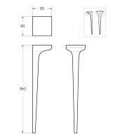 Ножки для шкафчика, комплект 2 штуки, высота 39 см, дерево 40318 Blu Avio, 8,5x8,5x39 - Gidratop.ru изображение
