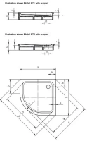 Поддон душевой Kaldewei Arrondo Mod 871-2 90 x 90 cм, 4601.3500.0001, R 550 мм - Gidratop.ru изображение