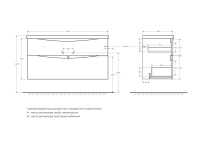 MARINO-H60 База под раковину подвесная с двумя выкатными ящиками, Rovere Moro, 1200x450x600, MARINO-H60-1200-2C-SO-RW-P - Gidratop.ru изображение