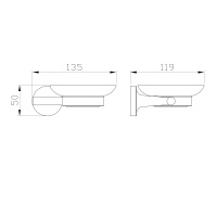 Мыльница с держателем WONZON & WOGHAN SIMPLE, Темный графит (WW-6522-BGM) - Gidratop.ru изображение
