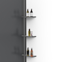 Душевая перегородка Walk-In VSW-1HWS900GFGM, 900*2000, вороненая сталь, стекло матовое тонированное - Gidratop.ru изображение
